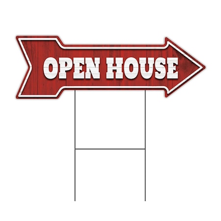 Signmission Open House Arrow Yard Sign Funny Home Decor 30in Wide C-ARROW10-DS-999694